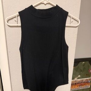 Sleeveless Black Ribbed Top